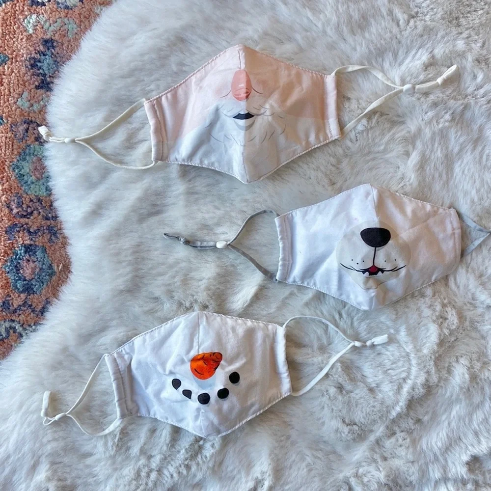 old navy kids 3 face masks toddler size 2-6 Christmas santa snowman polar bear